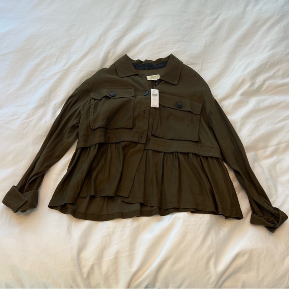 NEW WITH TAGS Maeve Anthropology Flounced Utility Jacket size medium. - Picture 2 of 3